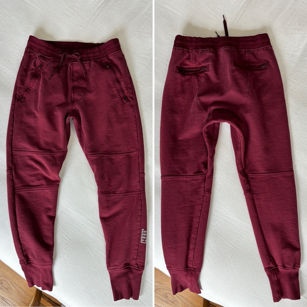 Kith NYC Men's Heavy Sweatpants Joggers in Maroon Red, Medium